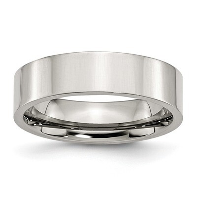 Flat 6mm Polished Band Stainless Steel SR8 Engravable, MPN: SR8, 883957737256