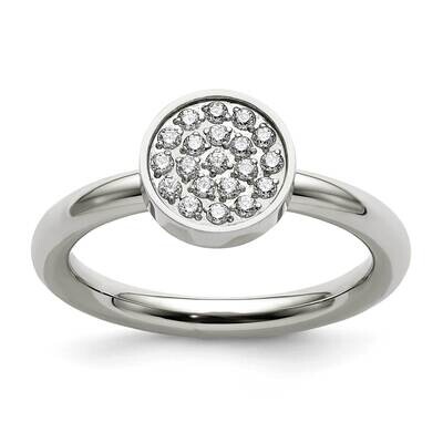 Cz Circle Ring Stainless Steel Polished SR669-6, MPN: SR669, 191101875540