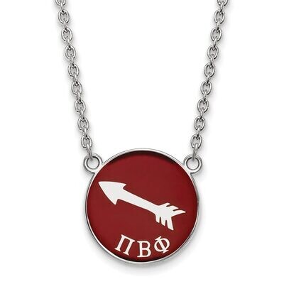 Pi Beta Phi Small Enameled Pendant with 18 Inch Chain Sterling Silver SS043PBP-18, MPN: SS043PBP-18…