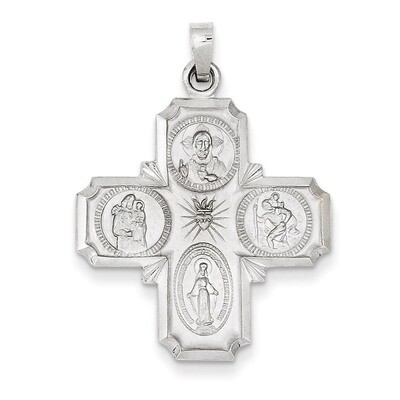 Four Way Medal Pendant 14k White Gold XCH319, MPN: XCH319, 883957374994
