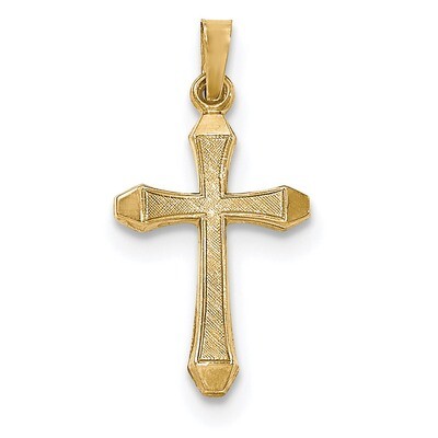 Polished Latin Cross Pendant 14k Gold Textured XR1422, MPN: XR1422, 191101457951