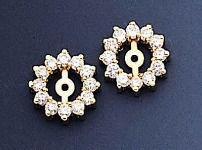 Earring Jacket 14k Gold AAA Quality Diamond XJ2AAA, MPN: XJ2AAA, 883957337241