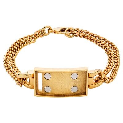 Nikki Lissoni Gold-plated Double-Chain Bracelet of 17cm For Large Magnetic Tags TB06G17L, MPN: TB06…