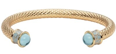 Halcyon Days Salamander Aquamarine Gold Torque Bangle Bracelet BRSAL30STG, MPN: BRSAL30STG,
