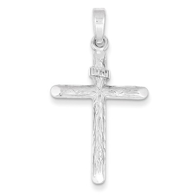 Textured INRI Cross Pendant Sterling Silver Polished QC7281, MPN: QC7281, 883957564272