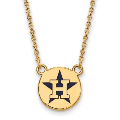 Houston Astros Small Enamel Disc Necklace Gold-plated Silver GP023AST-18, MPN: GP023AST-18, 8867749…