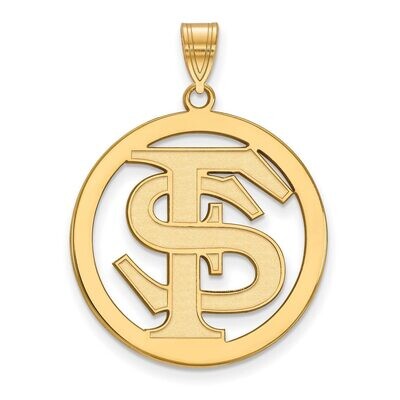 Florida State University L Pendant in Circle Gold-plated Silver GP034FSU, MPN: GP034FSU, 8867749365…