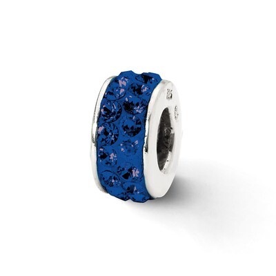Dark Blue Double Row Swarovski Crystal Bead Sterling Silver QRS2021, MPN: QRS2021, 883957514635