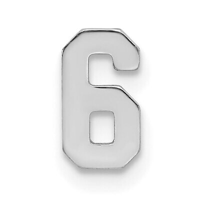 Die Struck Number 6 14k White Gold WG2215, MPN: WG2215,