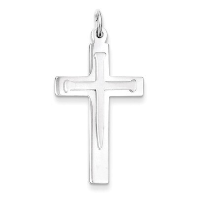 Satin &amp; Polished Cross Pendant Sterling Silver QC3225, MPN: QC3225, 886774107349