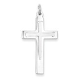 Satin &amp; Polished Cross Pendant Sterling Silver QC3225, MPN: QC3225, 886774107349