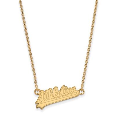 Oakland Athletics Small Pendant with Chain Necklace Gold-plated Silver GP016ATH-18, MPN: GP016ATH-1…