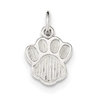 Paw Print Charm Sterling Silver Polished and Textured QC8875, MPN: QC8875, 886774760049