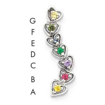 7 Genuine Stone Family Pendant 14k White Gold XMPW54/7GY, MPN: XMPW54/7GY, 883957151045