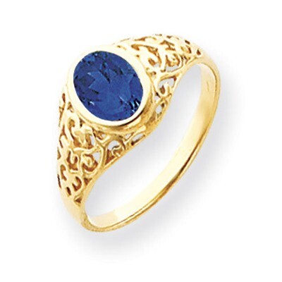 Sapphire Ring 14k Gold 7x5mm Oval Y4673S, MPN: Y4673S, 883957585208