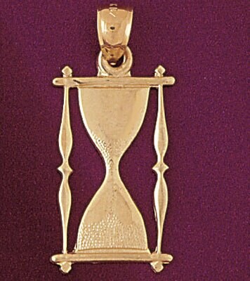 Dazzlers Jewelry Sand Timer Pendant Necklace Charm Bracelet in Yellow, White or Rose Gold 6576, MPN…
