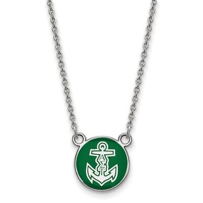 Alpha Sigma Tau Extra Small Enameled Pendant with 18 Inch Chain Sterling Silver SS042ALS-18, MPN: S…