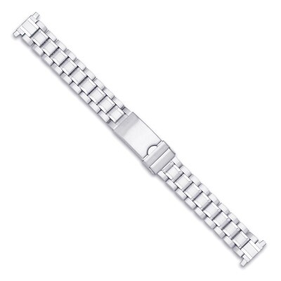 12-18mm Lady Silver-tone Oyster with Deploy Satin Mirror Watch Band BA267, MPN: BA267, 886774145990