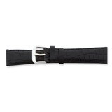 12mm Black Crocodile Dark Stitch Watch Band 6.75 Inch Silver-tone Buckle BAW83-12, MPN: BAW83-12, 8…