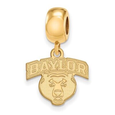 Baylor University Bead Charm Small Dangle Gold-plated Silver GP035BU, MPN: GP035BU, 886774937212