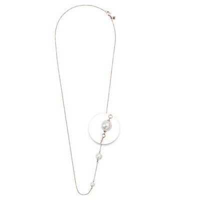 Nikki Lissoni White Pearl Rose Gold-plated Necklace 80cm Compatible with Pendant N1032RG80, MPN: N1…