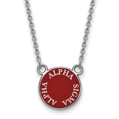 Alpha Sigma Alpha Extra Small Enameled Pendant with 18 Inch Chain Sterling Silver SS012ASI-18, MPN:…