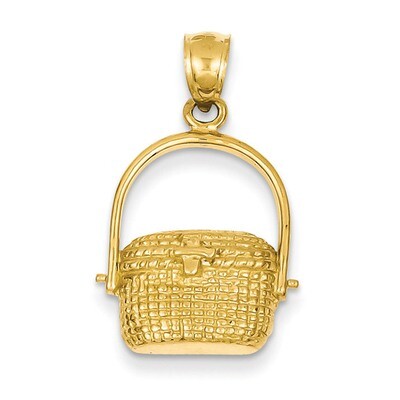 Large Nantucket Basket Pendant 14k Gold C3335, MPN: C3335, 637218048922