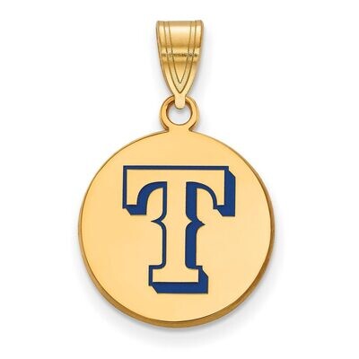 Texas Rangers Medium Enamel Disc Pendant Gold-plated Silver GP016RAN, MPN: GP016RAN, 886774919997