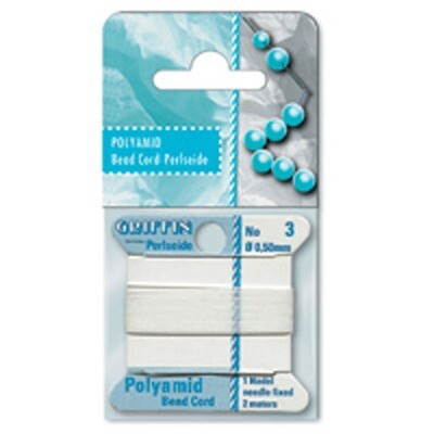 Size 4 Bead Cord Griffin White Nylon (Polyamid) CRD101/4, MPN: CRD101/4, 654207102229