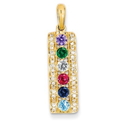 6 Birthstones Family Jewelry Diamond Semi-Set Pendant 14k Yellow Gold XMP44/6, MPN: XMP44/6, 883957…