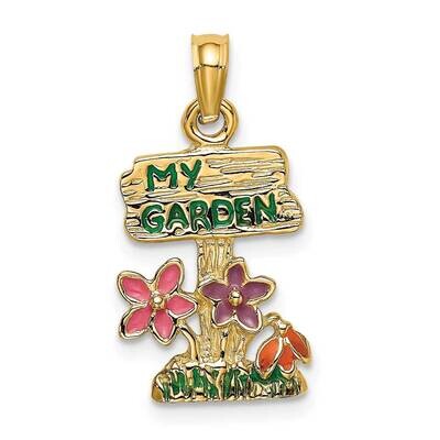Multi Enamel My Garden Post Flower Charm 14k Gold K6827, MPN: K6827, 637218125340