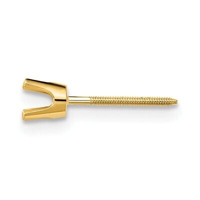 Round 4-Prong .01ct. Med. Wt. Threaded Back Post Earring Mounting 14k Yellow Gold YG332, MPN: YG332,