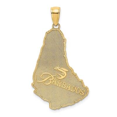 Barbados Map Charm 14k Gold Textured K8784, MPN: K8784, 637218130146