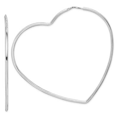 2mm Heart Hoop Earrings Sterling Silver Rhodium-Plated QE14845, MPN: QE14845, 886774097015