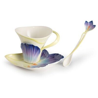 Franz Porcelain Winter Crocus Cup Saucer Spoon Set FZ02649, MPN: FZ02649,