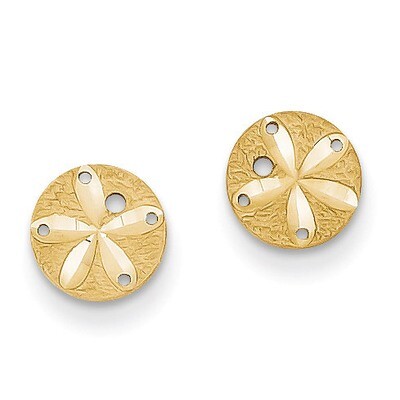 Sand Dollar Post Earrings 14k Gold Diamond-cut M1592, MPN: M1592, 637218168866