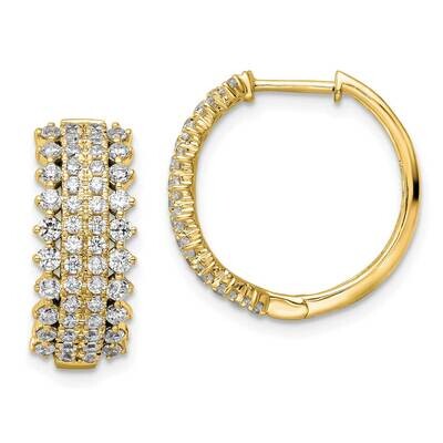 Si1/Si2, G H I, Hinged Hoop Earrings 14k Gold Lab Grown Diamond EM8364-150-YLG, MPN: EM8364-150-YLG…