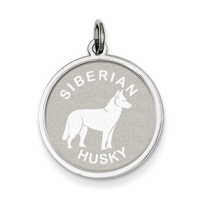 Siberian Husky Disc Charm Sterling Silver QC2708, MPN: QC2708, 883957137377