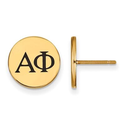 Alpha Phi Enameled Post Earrings Gold-plated Silver GP033APH, MPN: GP033APH, 191101099076