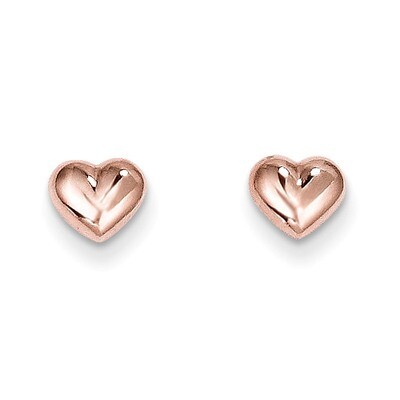 Rose Gold Heart Post Earrings - 14k Gold SE1731 by Madi K, MPN: SE1731, 27657678741