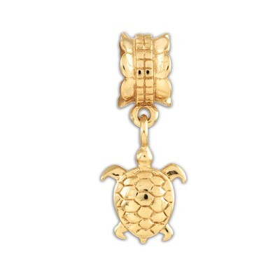 Gold-plated Turtle Dangle Bead - Sterling Silver QRS518GP, MPN: QRS518GP, 883957492223