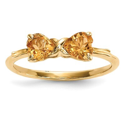 Citrine Bow Ring 14k Gold Polished XBS536, MPN: XBS536, 883957173481