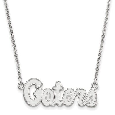 University of Florida Small Pendant with Chain Necklace 10k White Gold 1W049UFL-18, MPN: 1W049UFL-1…