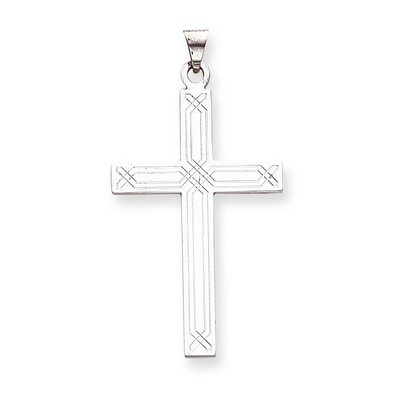 Solid Cross Pendant 14k White Gold XWR31, MPN: XWR31, 886774154435
