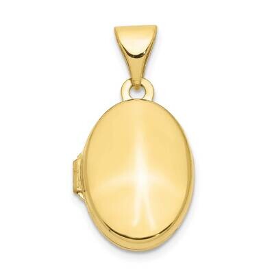 Plain Polished Oval Locket 10k Gold 10XL122, MPN: 10XL122,