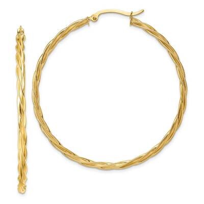 2.5mm Twisted Hoop Earrings 14k Gold Polished  TF1610, MPN: TF1610, 883957957135
