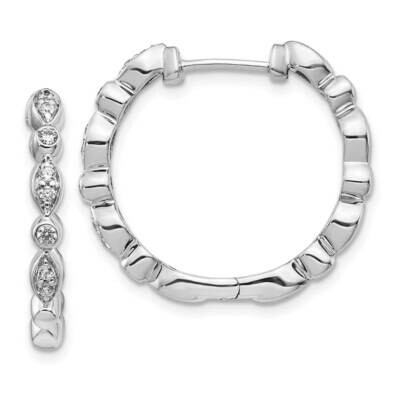 Hoop Earrings 14k White Gold Diamond EM4259-025-WA, MPN: EM4259-025-WA, 883957380179