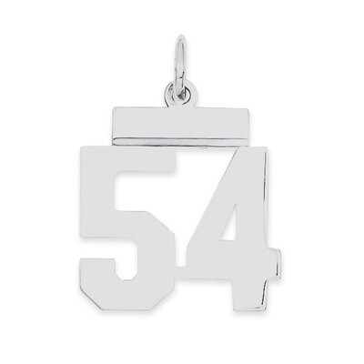 Pendant Number 54 Polished Sterling Silver Small QSS54, MPN: QSS54, 883957101477