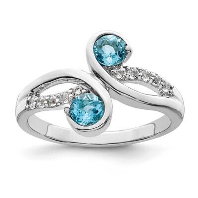 .75T.W. Lsbt White Topaz Swirl Ring Sterling Silver Rhodium-Plated QR7413BT, MPN: QR7413BT, 1911015…