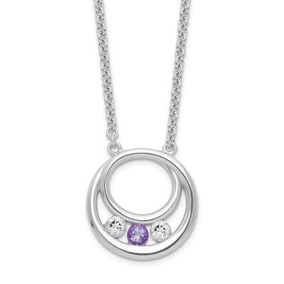 Survivor Clear &amp; Purple Swarovski Topaz Circle Of Hope Necklace Sterling Silver SV211SSPU-16, MPN: …